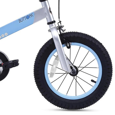 RoyalBaby Buttons 16'' Bike w/Kickstand & Training Wheels, Matte Blue (Used) - VMInnovations