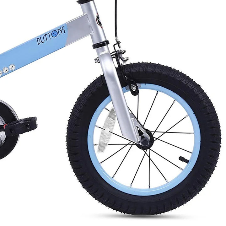 RoyalBaby Buttons 16'' Bike w/Kickstand & Training Wheels, Matte Blue (Used) - VMInnovations