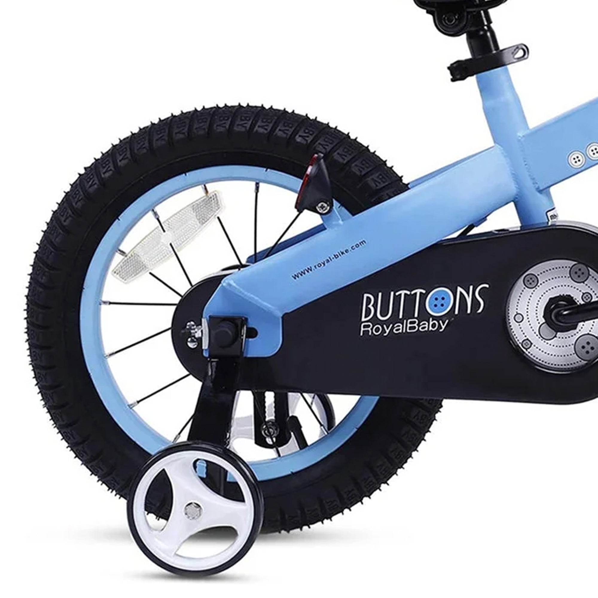 RoyalBaby Buttons 16'' Bike w/Kickstand & Training Wheels, Matte Blue (Used) - VMInnovations