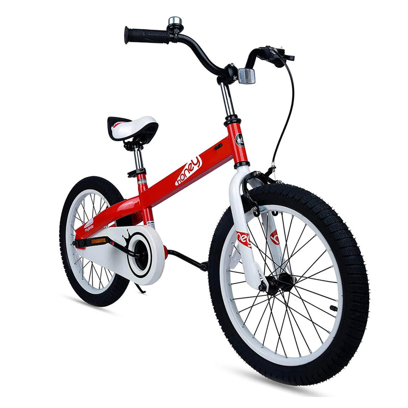 RoyalBaby Honey 18" Bicycle w/ Kickstand, Adjustable Seat & Reflectors,Red(Used)