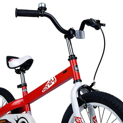 RoyalBaby Honey 18" Kids Bicycle w/ Kickstand, Adjustable Seat & Reflectors, Red