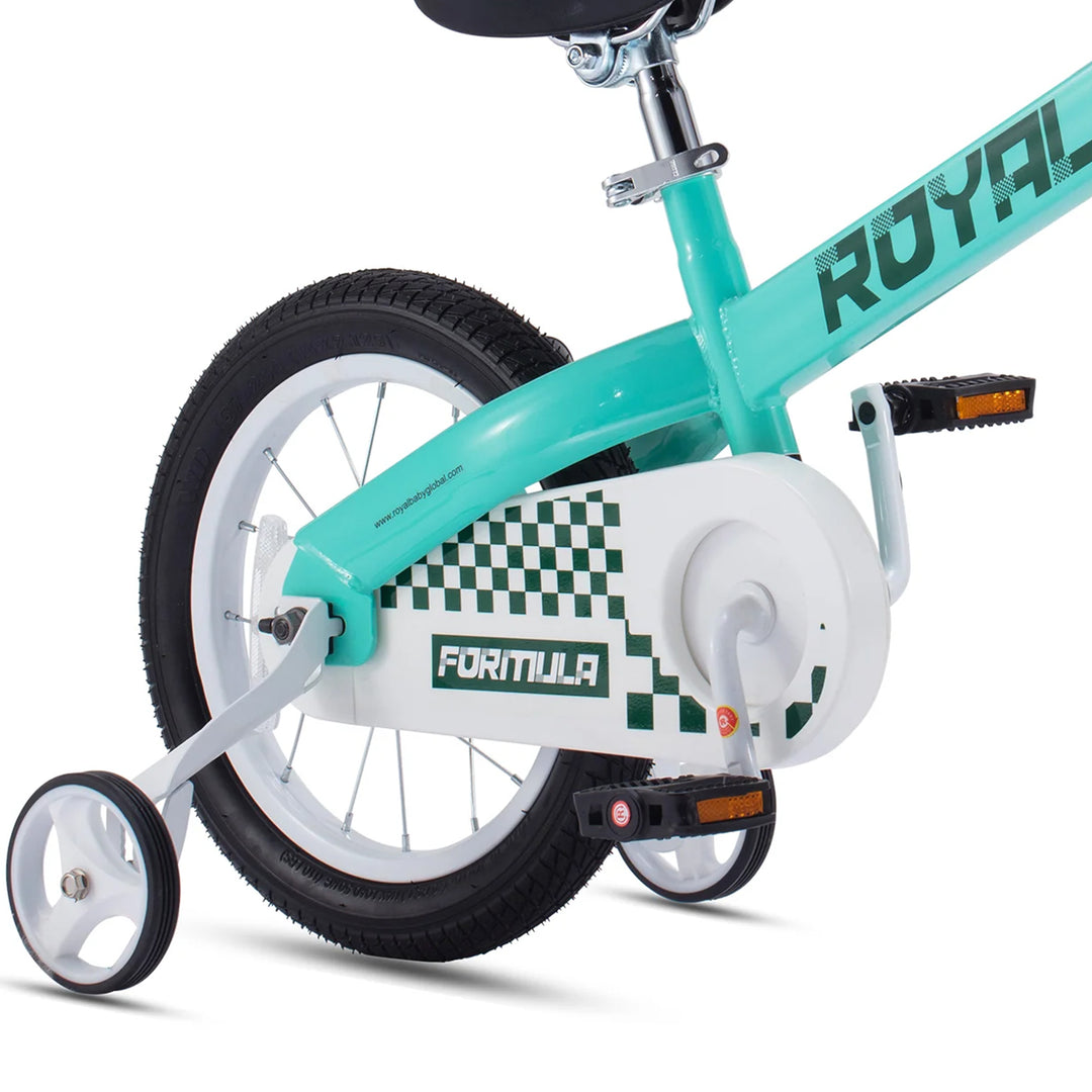 RoyalBaby Formula 16 Inch Kids Bike with Kickstand and Training Wheels, Green