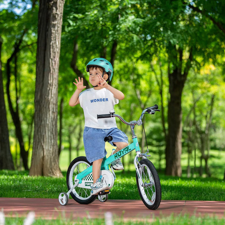 RoyalBaby Formula 16" Kids Bike with Kickstand and Training Wheels, Green (Used) - VMInnovations