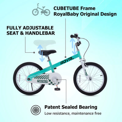 RoyalBaby Formula 18" Kids Bike with Kickstand & Coaster Brake, Green (Open Box) - VMInnovations