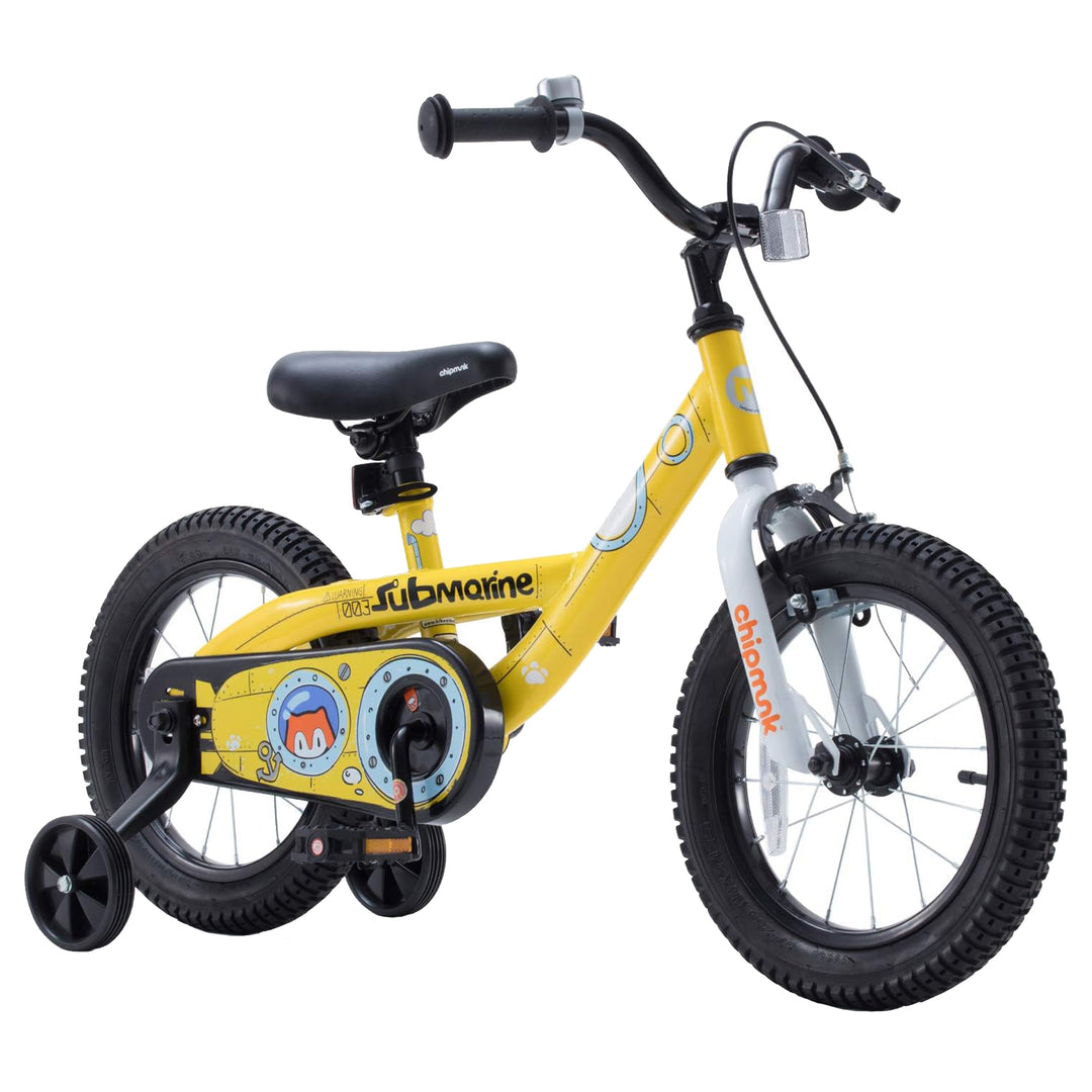 Kids Cruiser 14" Bike w/ Training Wheels, Bell & Reflector, Yellow (Open Box)