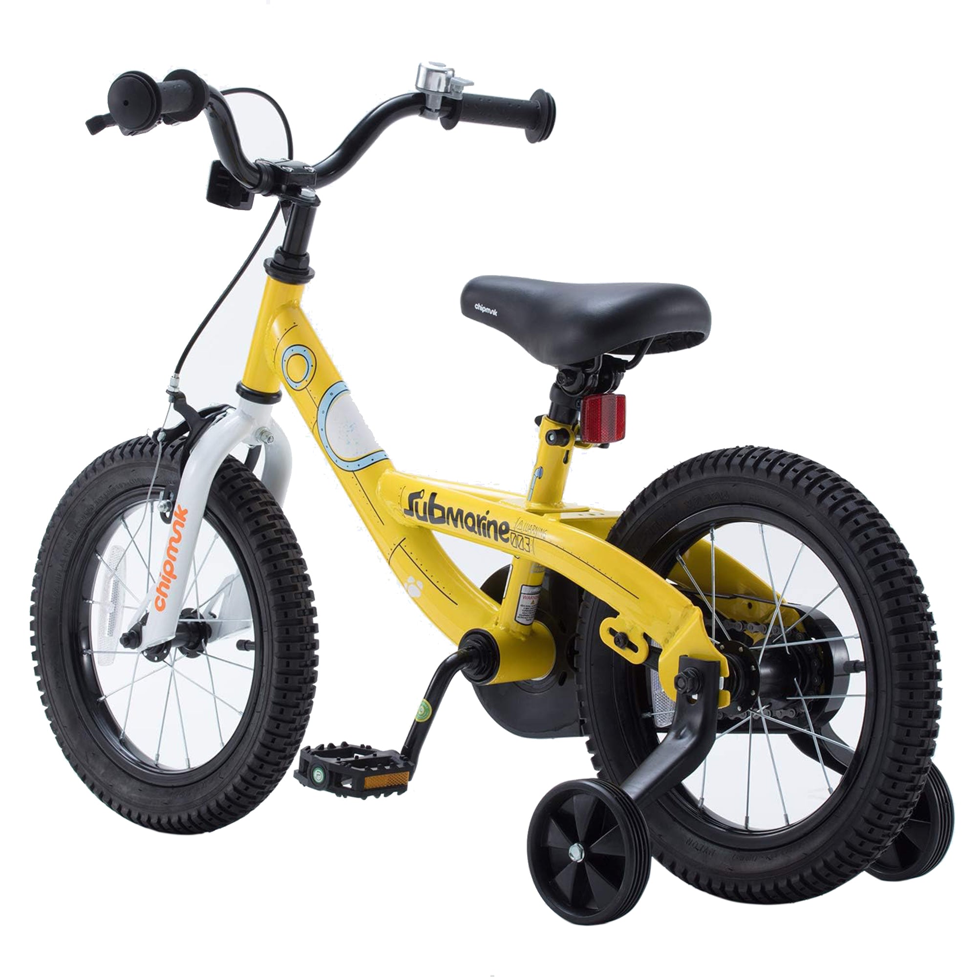 RoyalBaby Cruiser 14" Bike w/Training Wheels, Bell & Reflector,Yellow(For Parts) - VMInnovations
