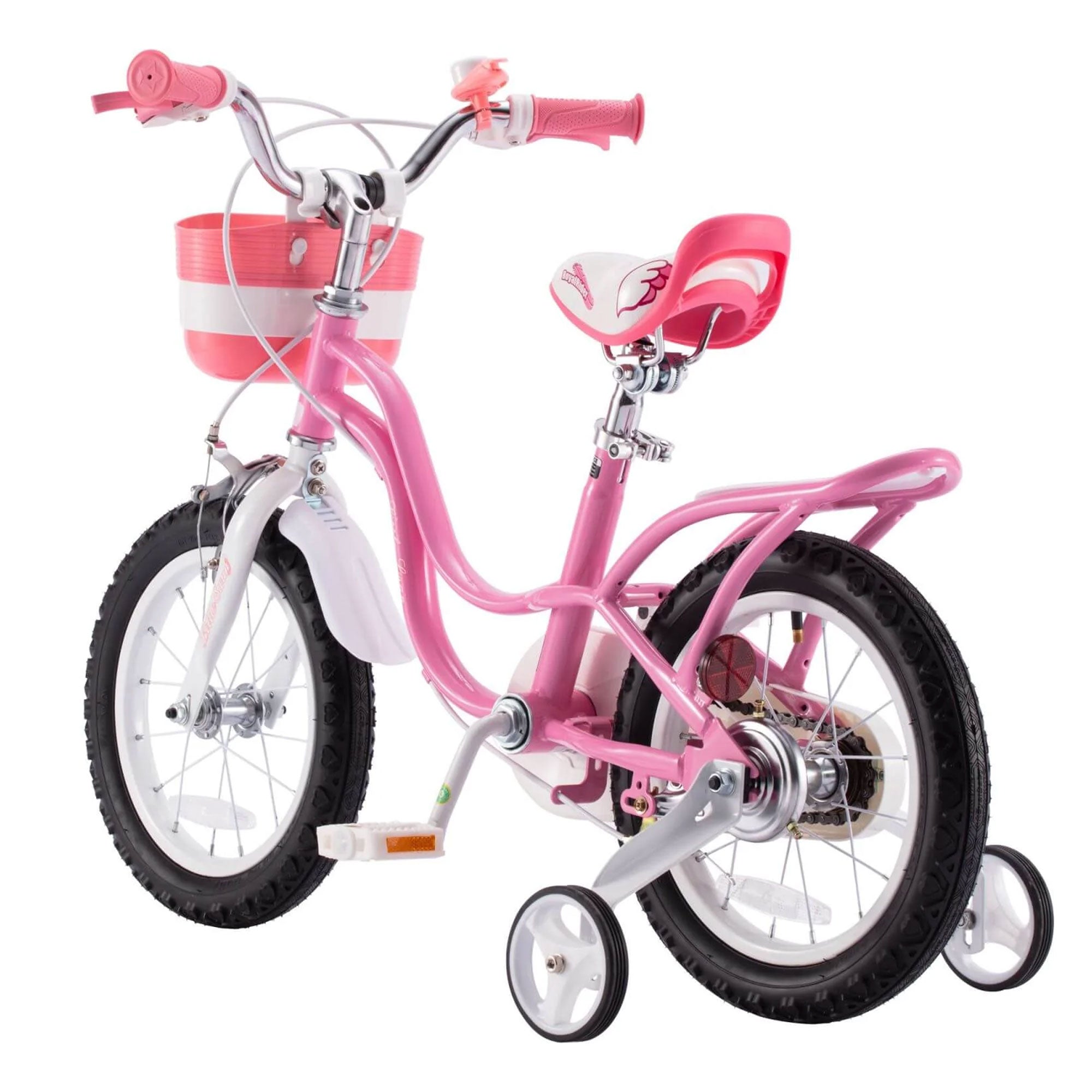 RoyalBaby Little Swan 12" Carbon Steel Kids Bicycle with Dual Hand Brakes, Pink - VMInnovations