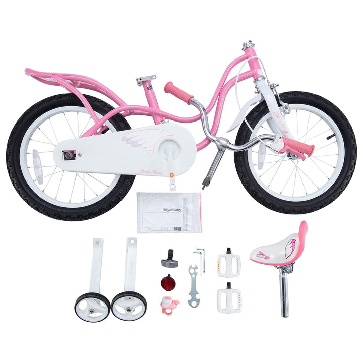 RoyalBaby Little Swan 16" Carbon Steel Kids Bicycle with Dual Hand Brakes, Pink