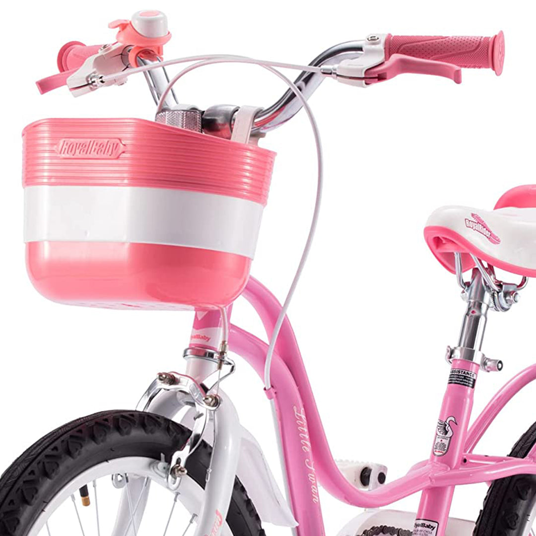 RoyalBaby Little Swan 18" Carbon Steel Kids Bicycle with Dual Hand Brakes, Pink