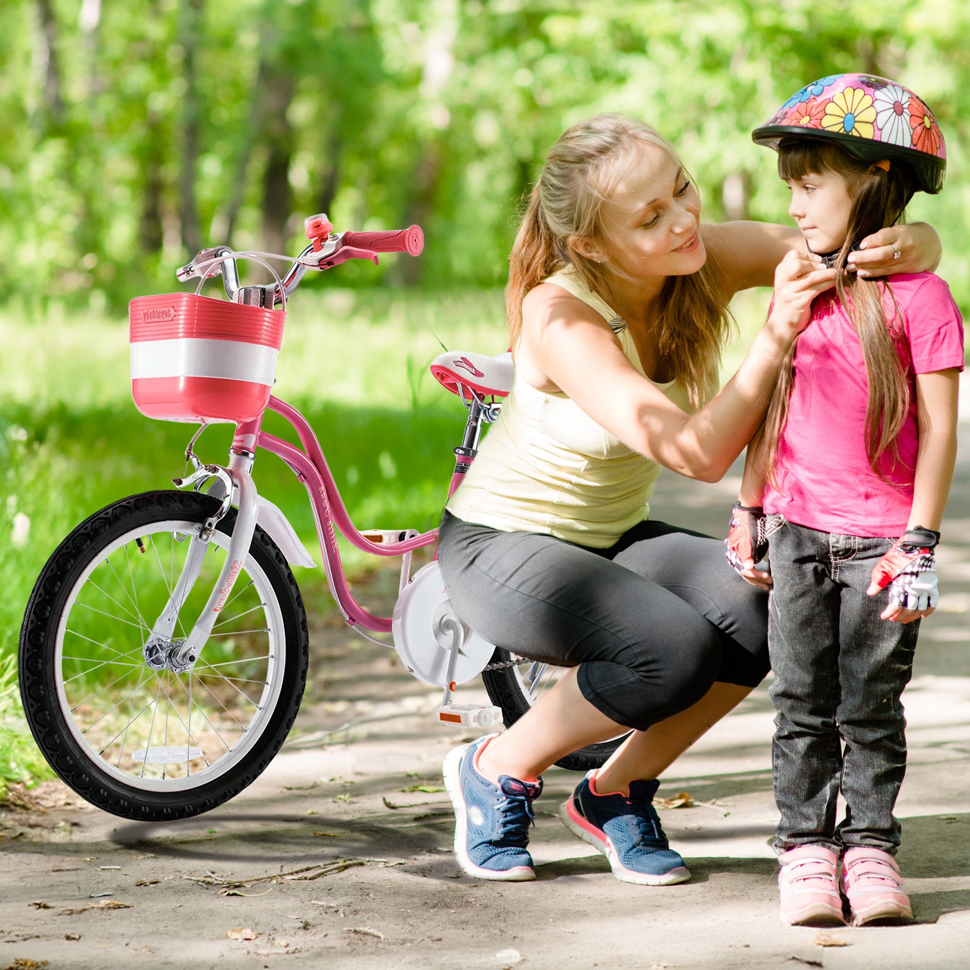 Little Swan 18" Carbon Steel Kids Bicycle with Dual Hand Brakes, Pink (Open Box) - VMInnovations