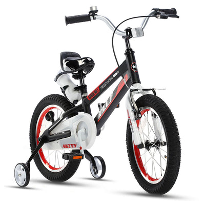 RoyalBaby No. 1 Freestyle 14" Kids Bike w/Training Wheels & Bottle, Black (Used)