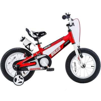 RoyalBaby No. 1 Freestyle 14" Kids Bike w/Training Wheels & Bottle,Red(Open Box)