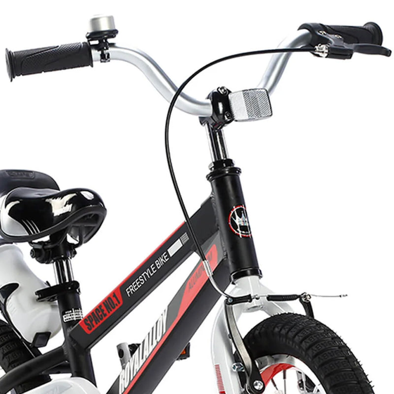 RoyalBaby Freestyle 16" Bike, Training Wheels & Kickstand,Black (Open Box)