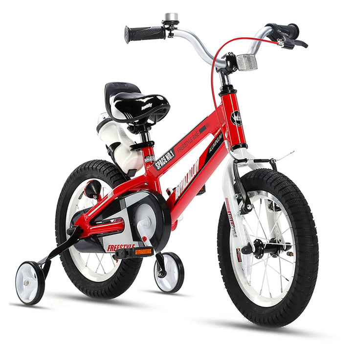 RoyalBaby Space No. 1 Freestyle 16" Kids Bike w/Training Wheels & Kickstand, Red