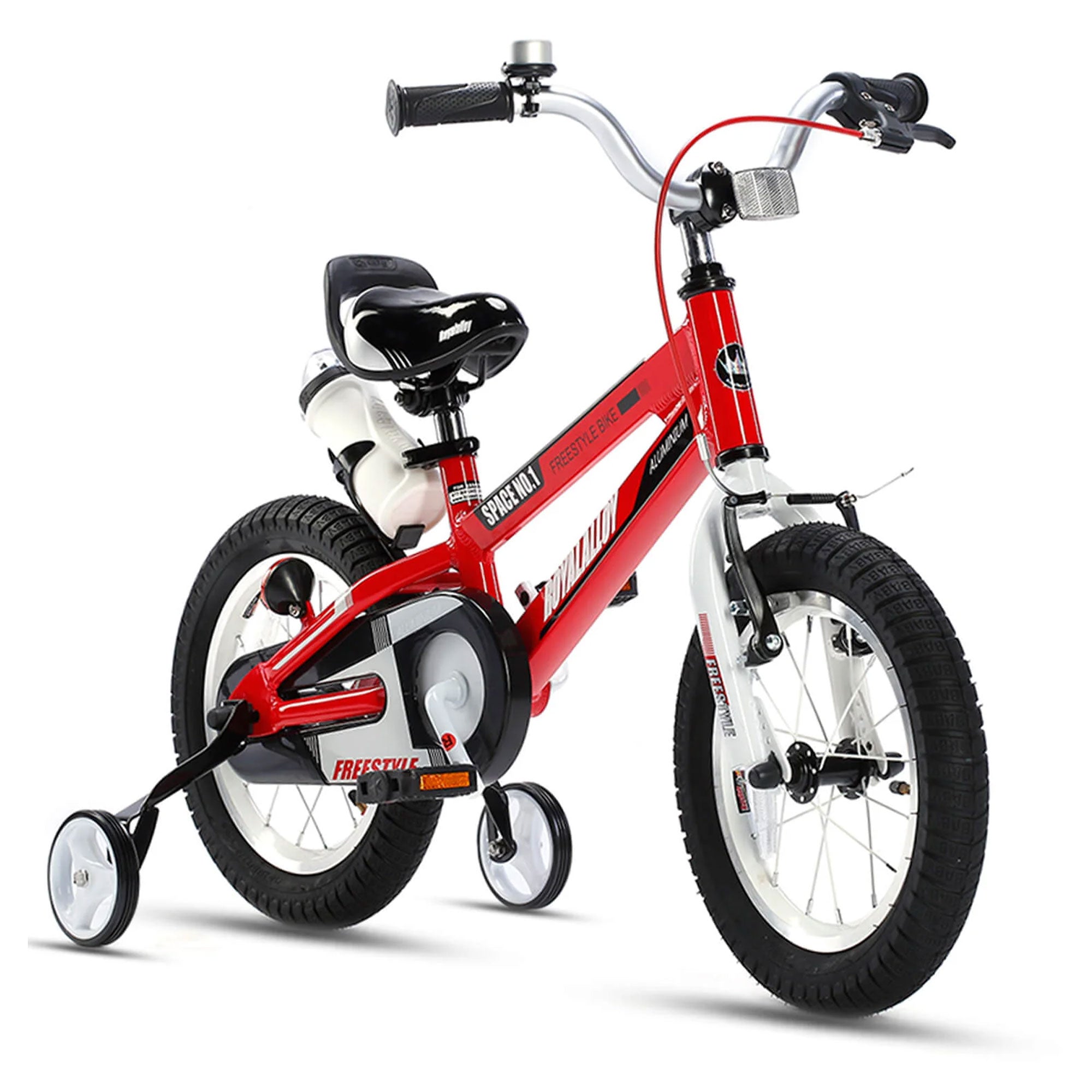 RoyalBaby Space 16" Kids Bike w/Training Wheels & Kickstand, Red (Open Box)