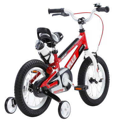 RoyalBaby Space No. 1 Freestyle 16" Kids Bike w/Training Wheels & Kickstand, Red - VMInnovations