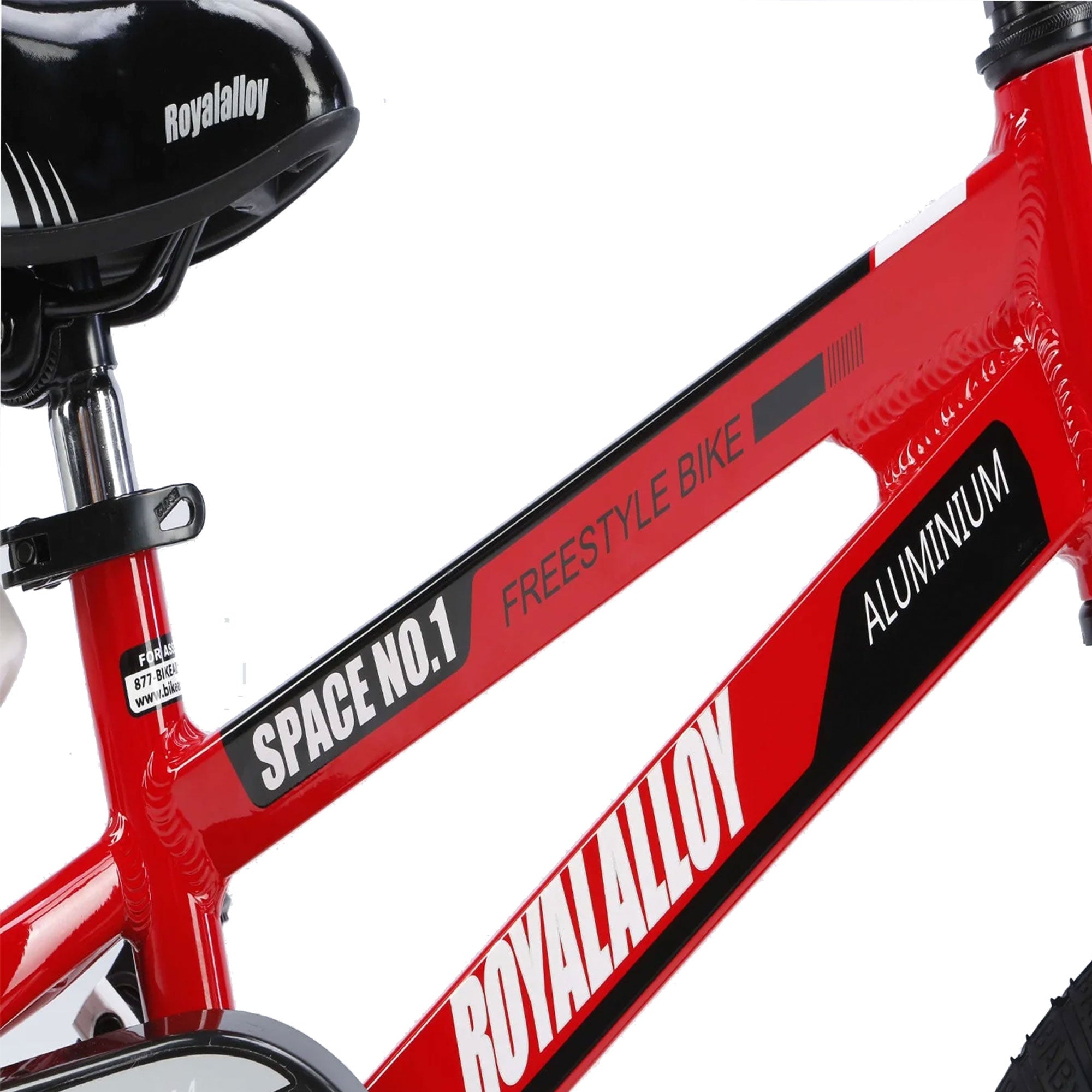 RoyalBaby Space No. 1 Freestyle 16" Kids Bike w/Training Wheels & Kickstand, Red - VMInnovations