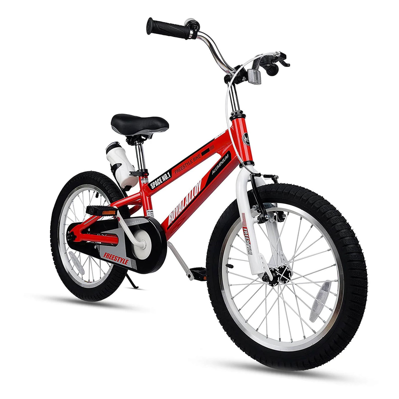 RoyalBaby Space No. 1 18" Kids Bike w/Kickstand & Water Bottle, Red (Open Box) - VMInnovations