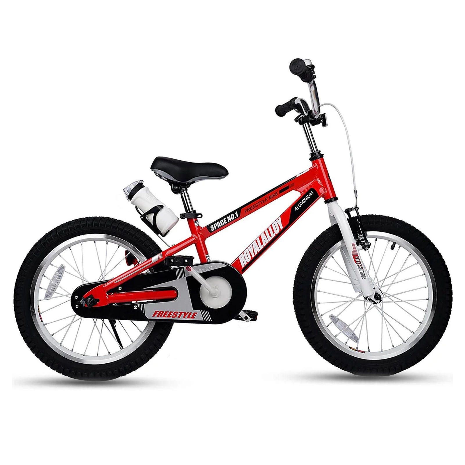 RoyalBaby Space No. 1 18" Kids Bike w/Kickstand & Water Bottle, Red (Open Box) - VMInnovations