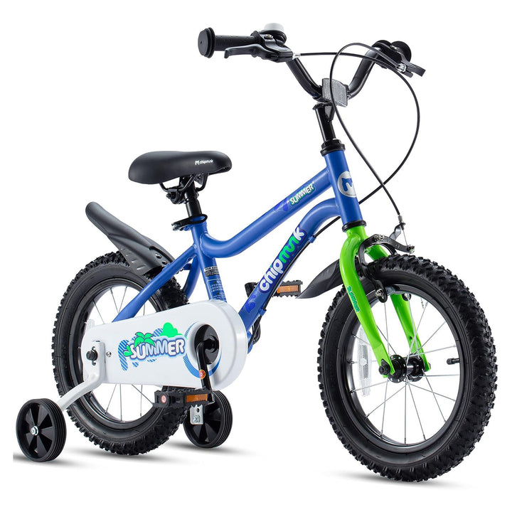 RoyalBaby Chipmunk 12" Toddler Kids Bike with Training Wheels & Bell, Blue