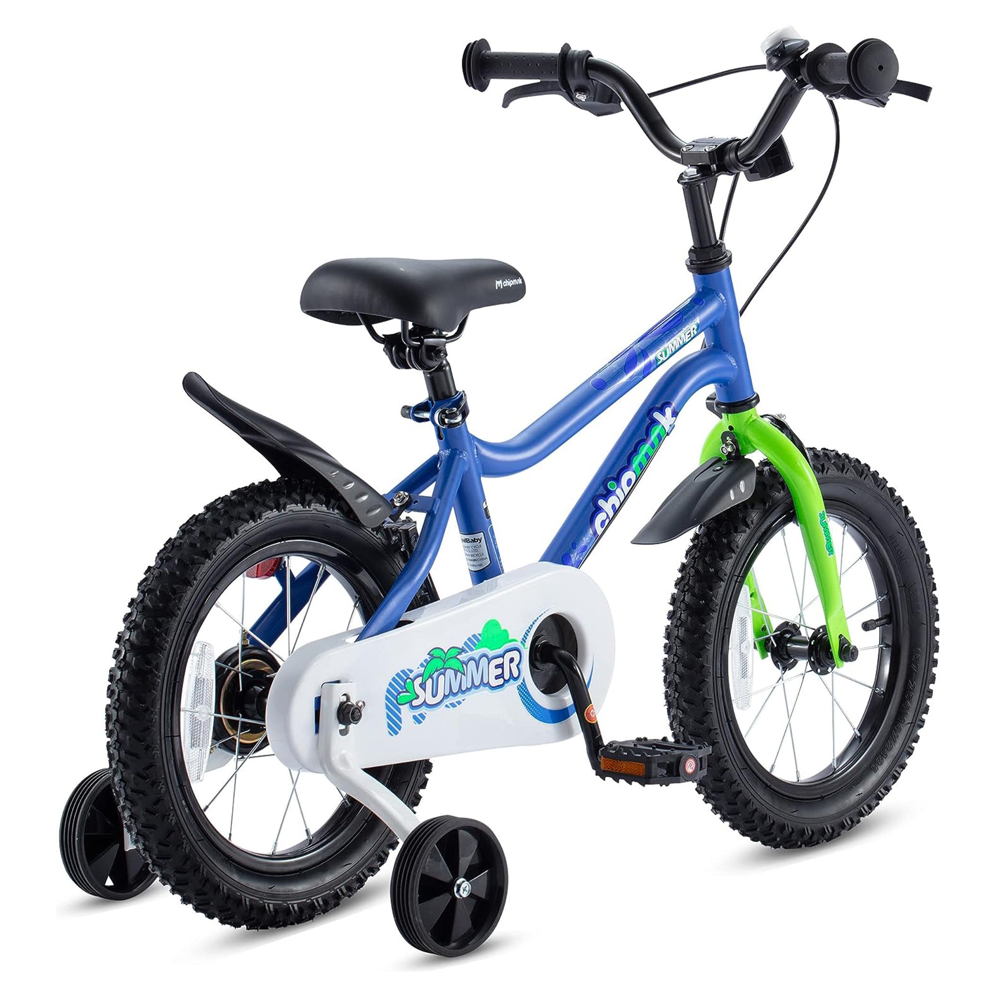 RoyalBaby Chipmunk 12" Kids Bike with Training Wheels & Bell, Blue (Open Box) - VMInnovations