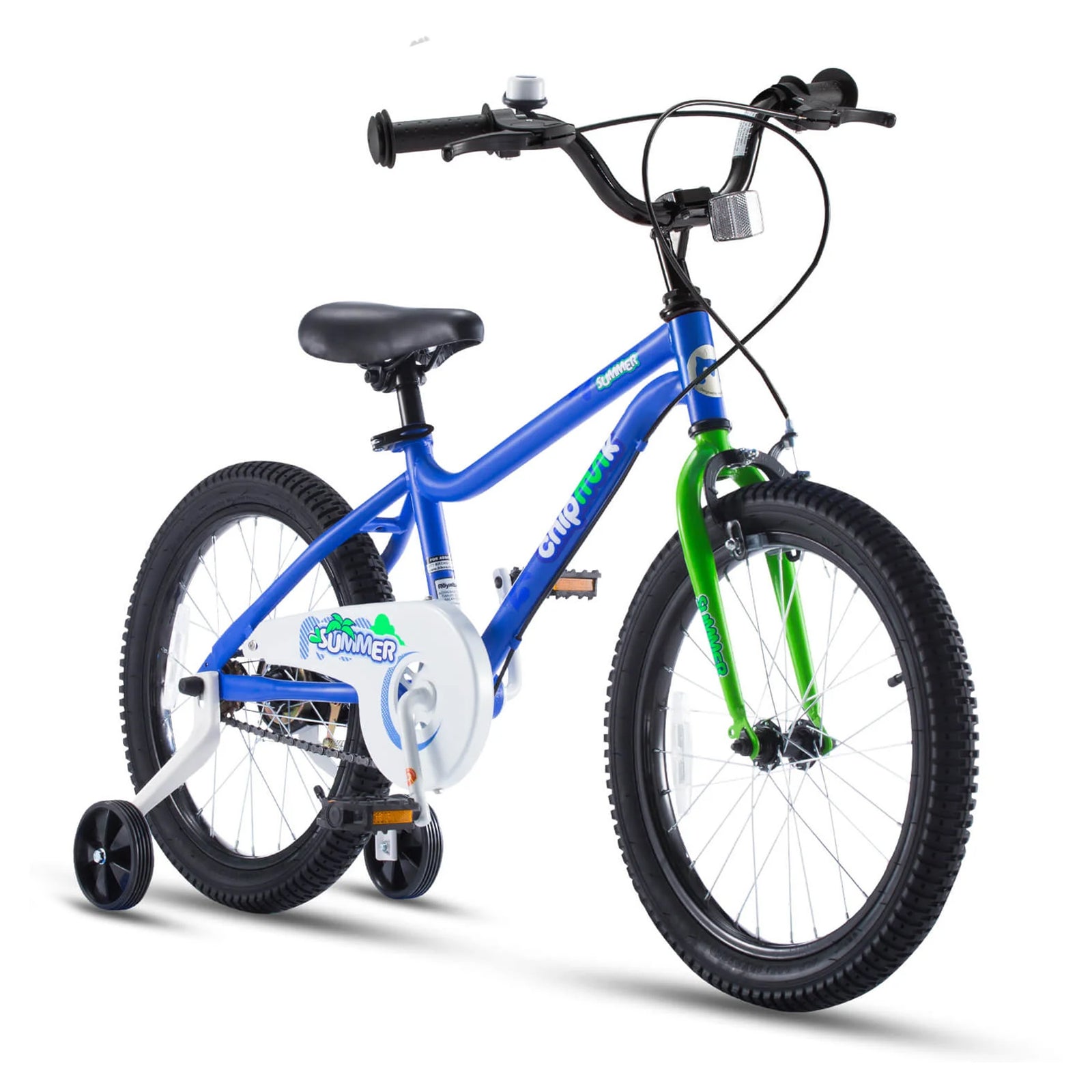 RoyalBaby Chipmunk 14" Kids Bike w/Training Wheels & Bell, Blue (Open Box) - VMInnovations