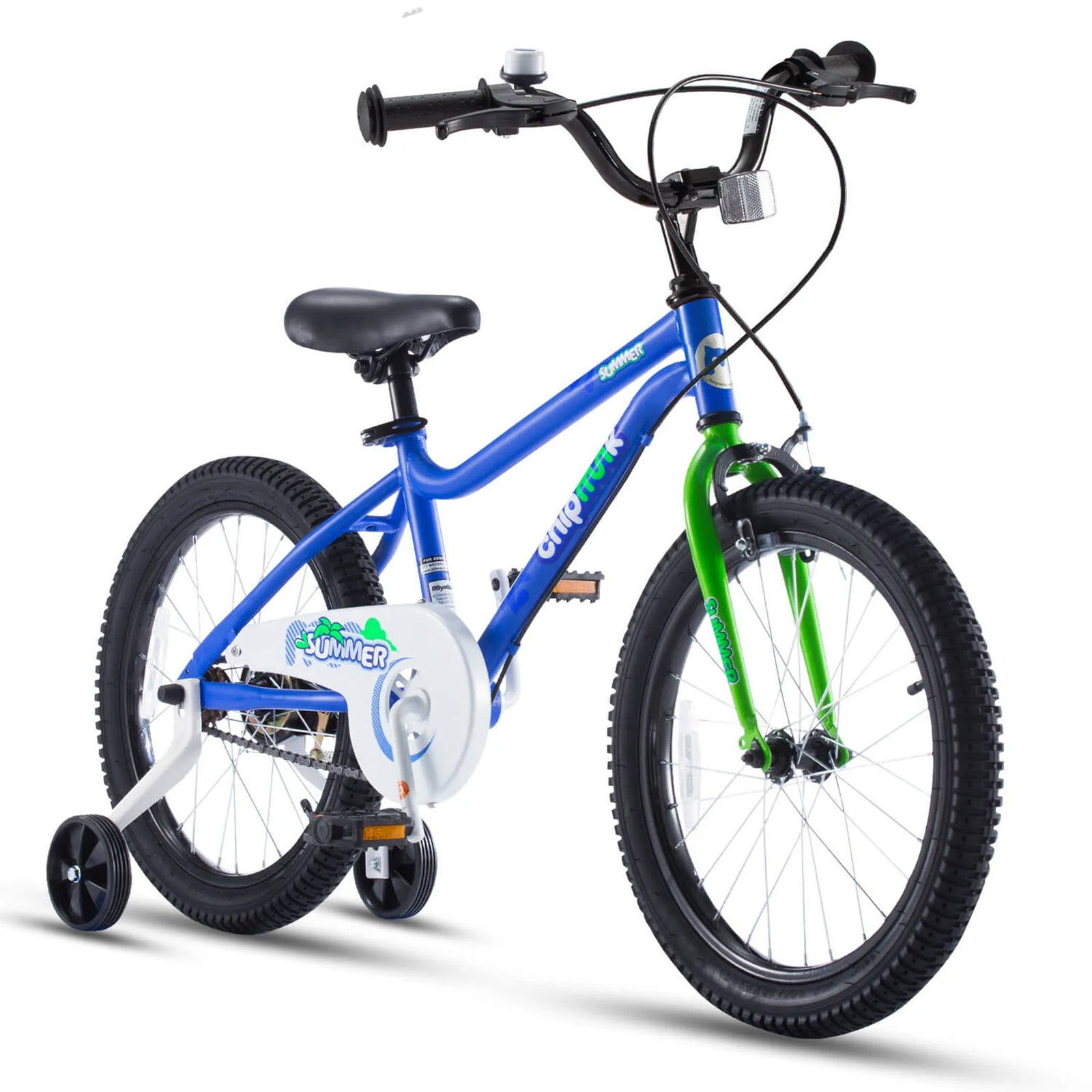 RoyalBaby Chipmunk 16" Kids Bike with Training Wheels, Kickstand & Bell, Blue - VMInnovations