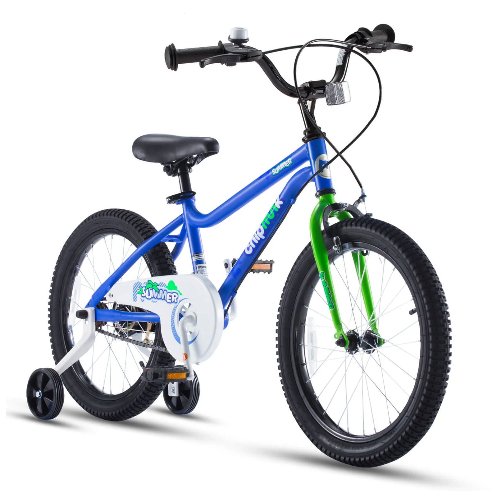 RoyalBaby Chipmunk 18 Inch Kids Bike w/ Dual Hand Brake, Kickstand & Bell, Blue - VMInnovations