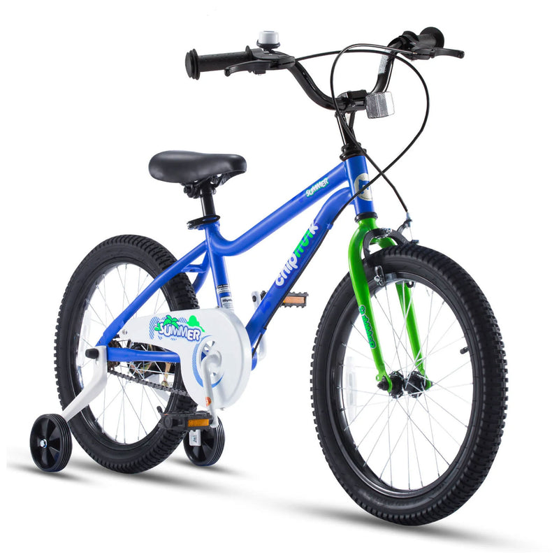 RoyalBaby Chipmunk 18" Bike w/ Dual Hand Brake, Kickstand & Bell, Blue(Open Box)