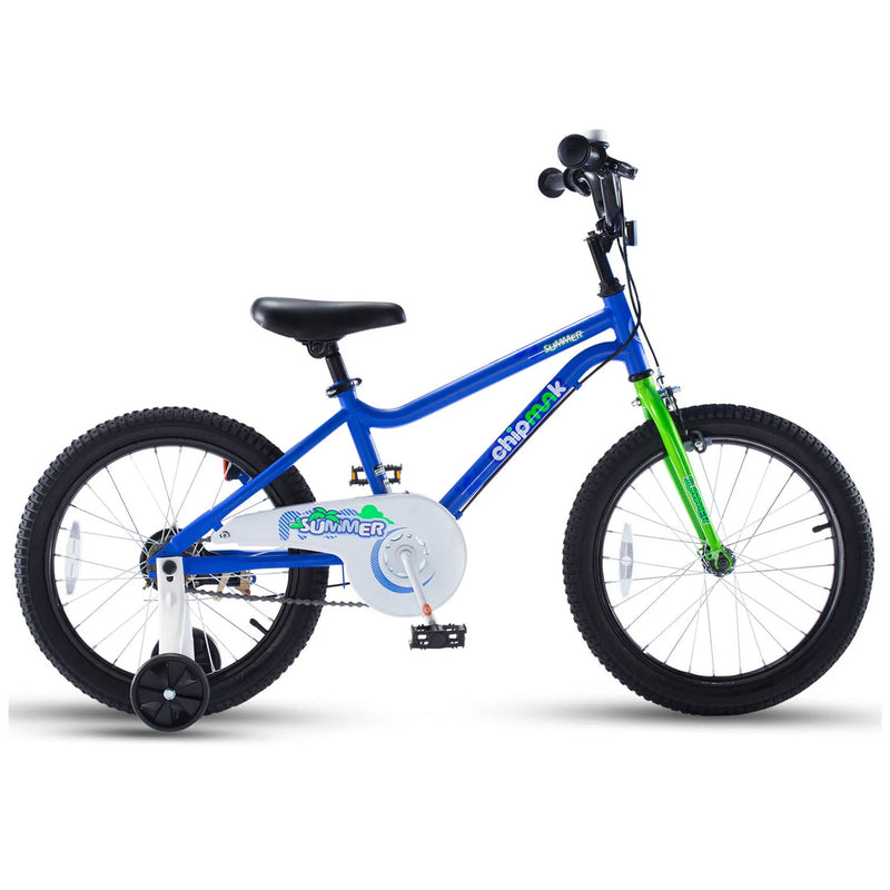 RoyalBaby Chipmunk 18" Bike w/ Dual Hand Brake, Kickstand & Bell, Blue(Open Box)