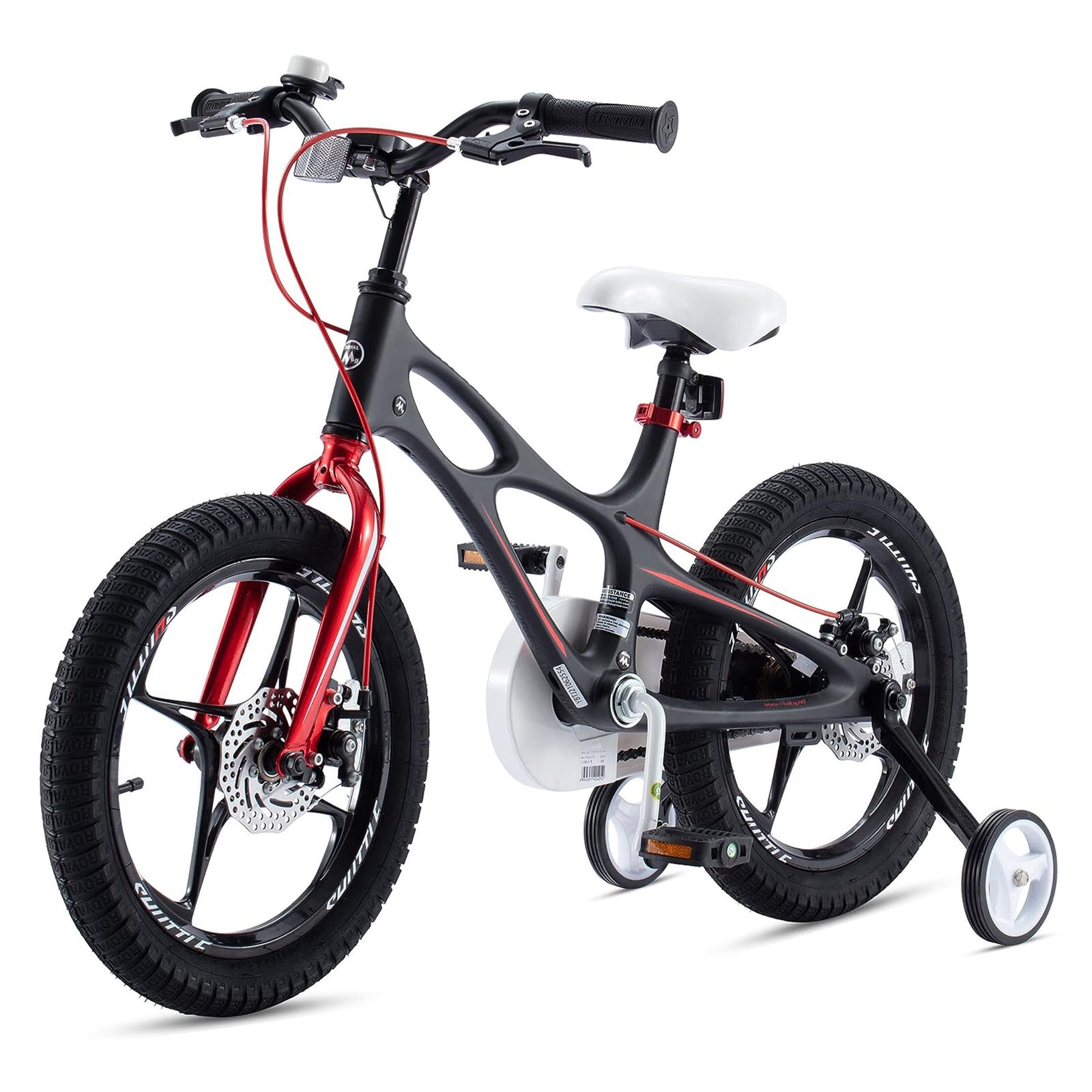 RoyalBaby Space Shuttle 14" Magnesium Alloy Kids Bicycle w/2 Disc Brakes, Black - VMInnovations