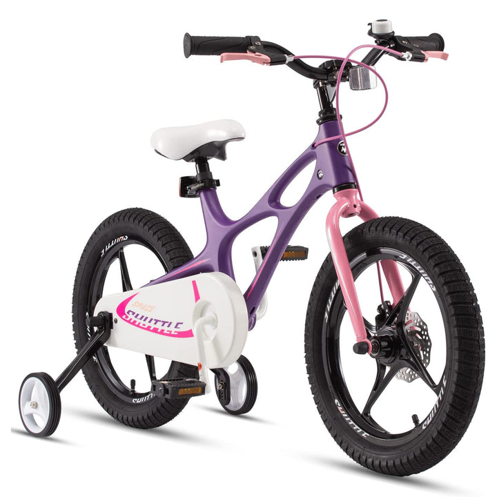 RoyalBaby Space Shuttle 14" Magnesium Alloy Kids Bike w/Training Wheels, Purple