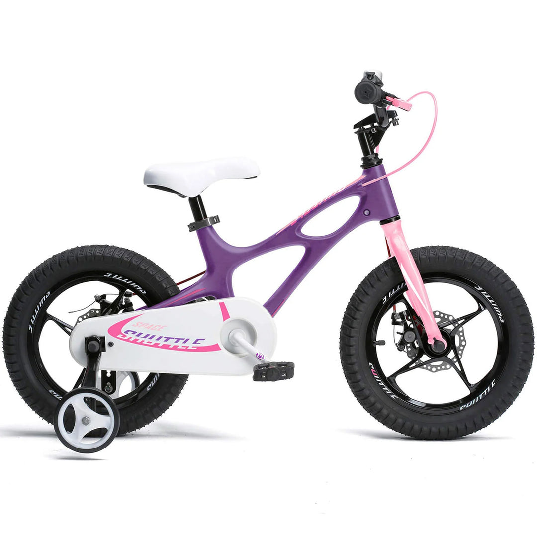 RoyalBaby Space Shuttle 14" Alloy Kids Bike w/Training Wheels, Purple (Used)