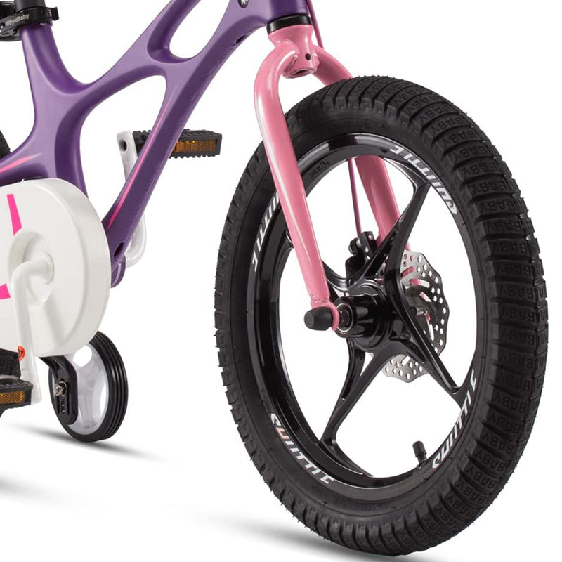 RoyalBaby Space Shuttle 14" Magnesium Alloy Kids Bike w/Training Wheels, Purple