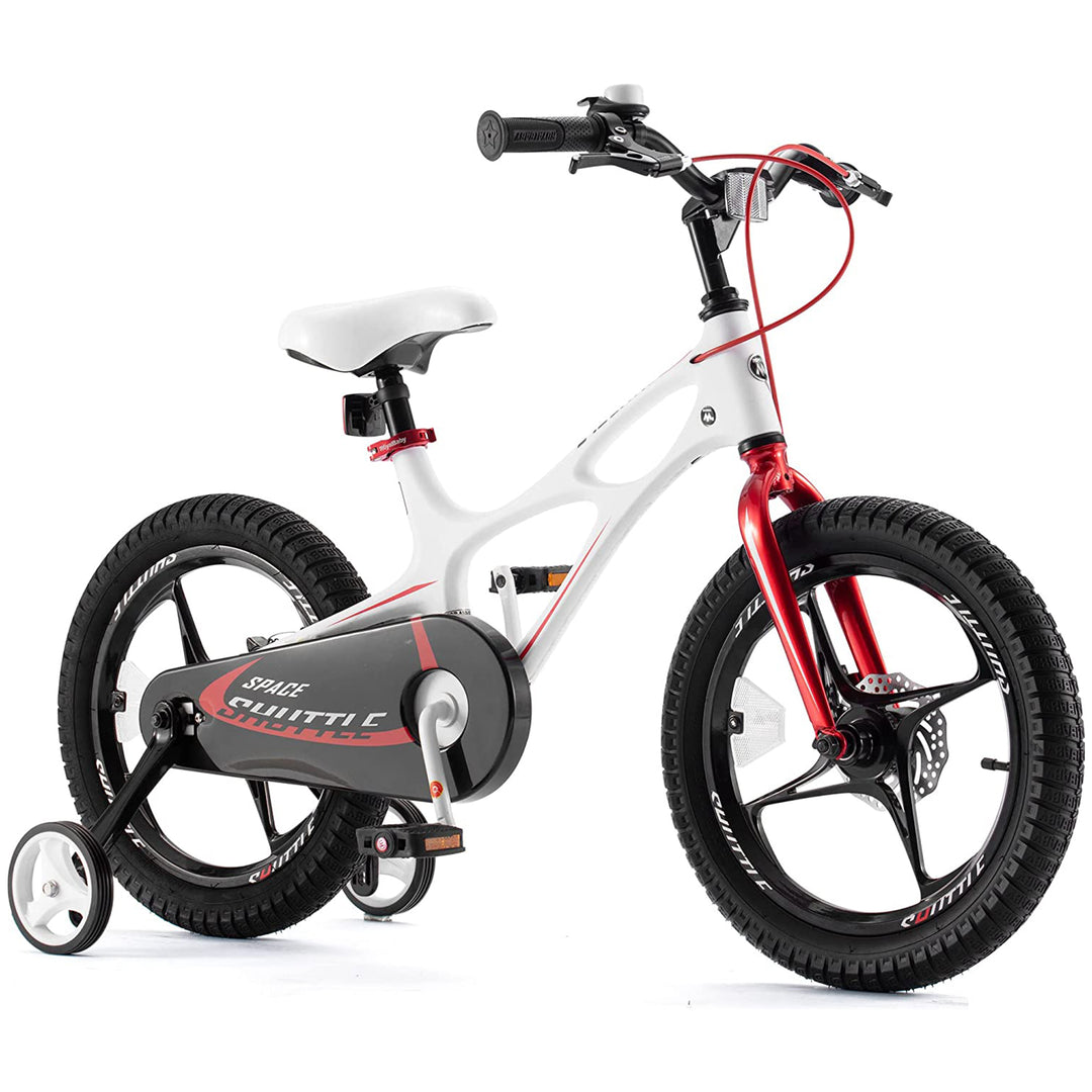 RoyalBaby Space Shuttle 14" Alloy Kids Bike w/Training Wheels, White (Open Box)