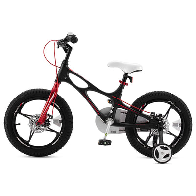 RoyalBaby Space Shuttle 16" Mag. Alloy Kids Bike w/Training Wheels, Black (Used) - VMInnovations