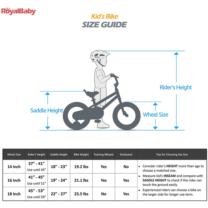 RoyalBaby Galaxy Fleet 16 Inch Kids Bicycle with Training Wheels, Red (Used)