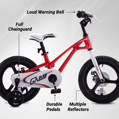 RoyalBaby RoyalMg Galaxy Fleet 16 Inch Kids Bicycle with Training Wheels, Red