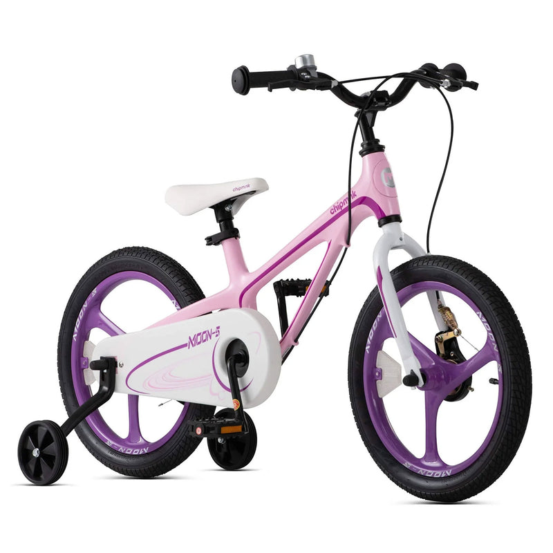 RoyalBaby Moon-5 14" Alloy Kids Bicycle with Training Wheels, Pink (Open Box)