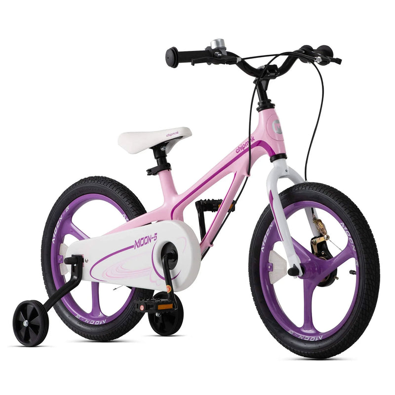 RoyalBaby Moon-5 14" Magnesium Alloy Kids Bicycle with Training Wheels, Pink