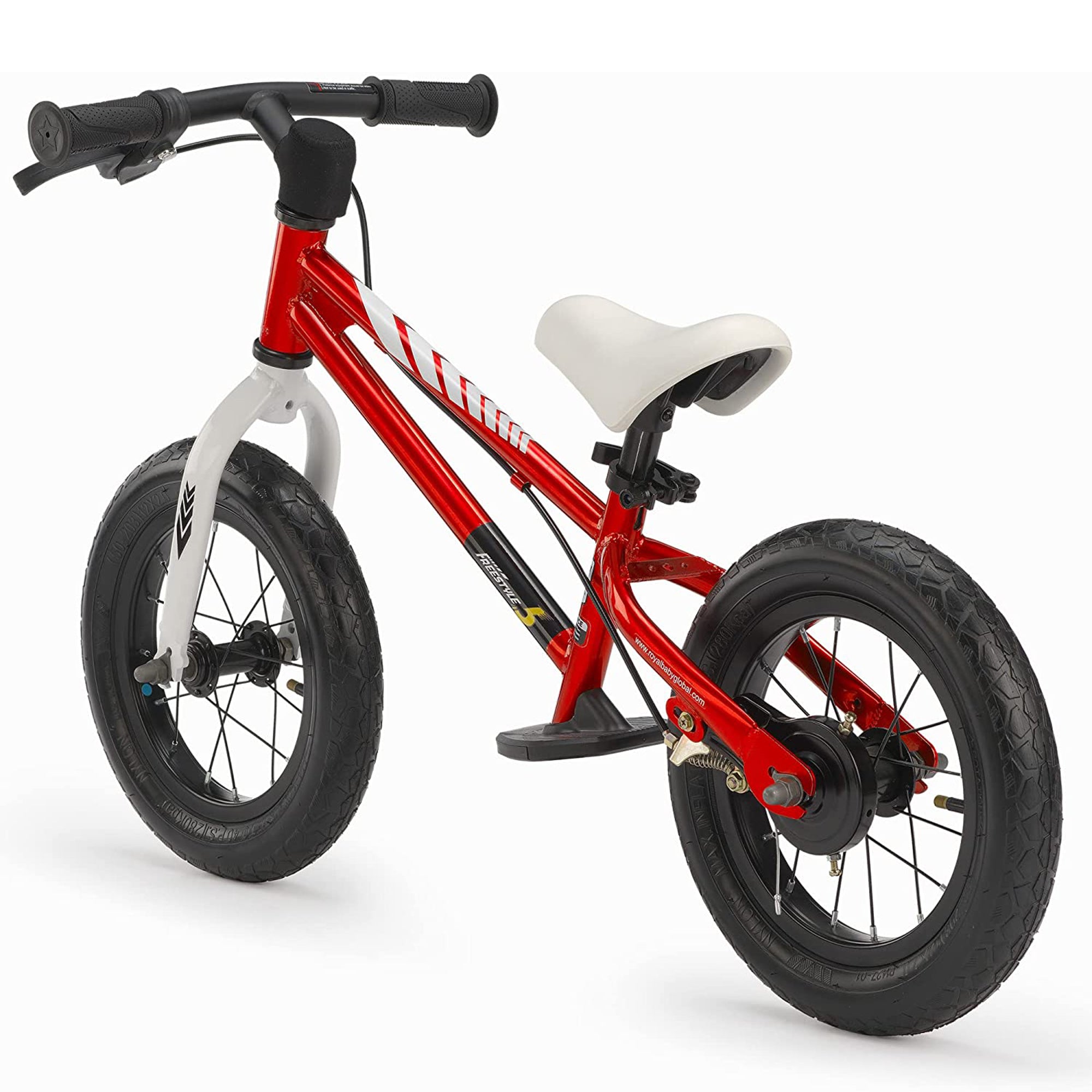 RoyalBaby Freestyle 12" Balance Bike with Handbrakes for Kids Ages 2-5,Red(Used)