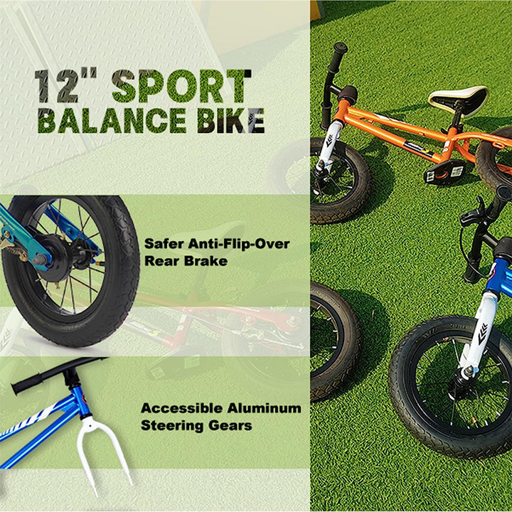 RoyalBaby Freestyle 12" Balance Bike w/Handbrakes Kids Ages 2-5, Red (Open Box) - VMInnovations