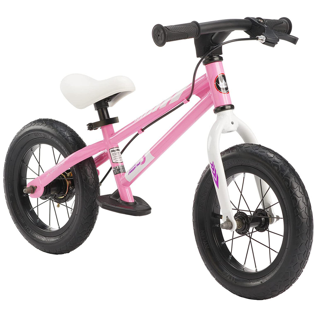 RoyalBaby Freestyle 12" Balance Bike with Handbrakes for Kids Ages 2 to 5, Pink