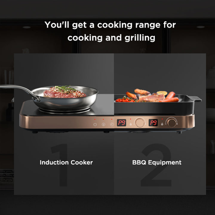 COOKTRON Portable Cooktop Electric Stove &Cast Iron Griddle,Rose Gold(For Parts) - VMInnovations