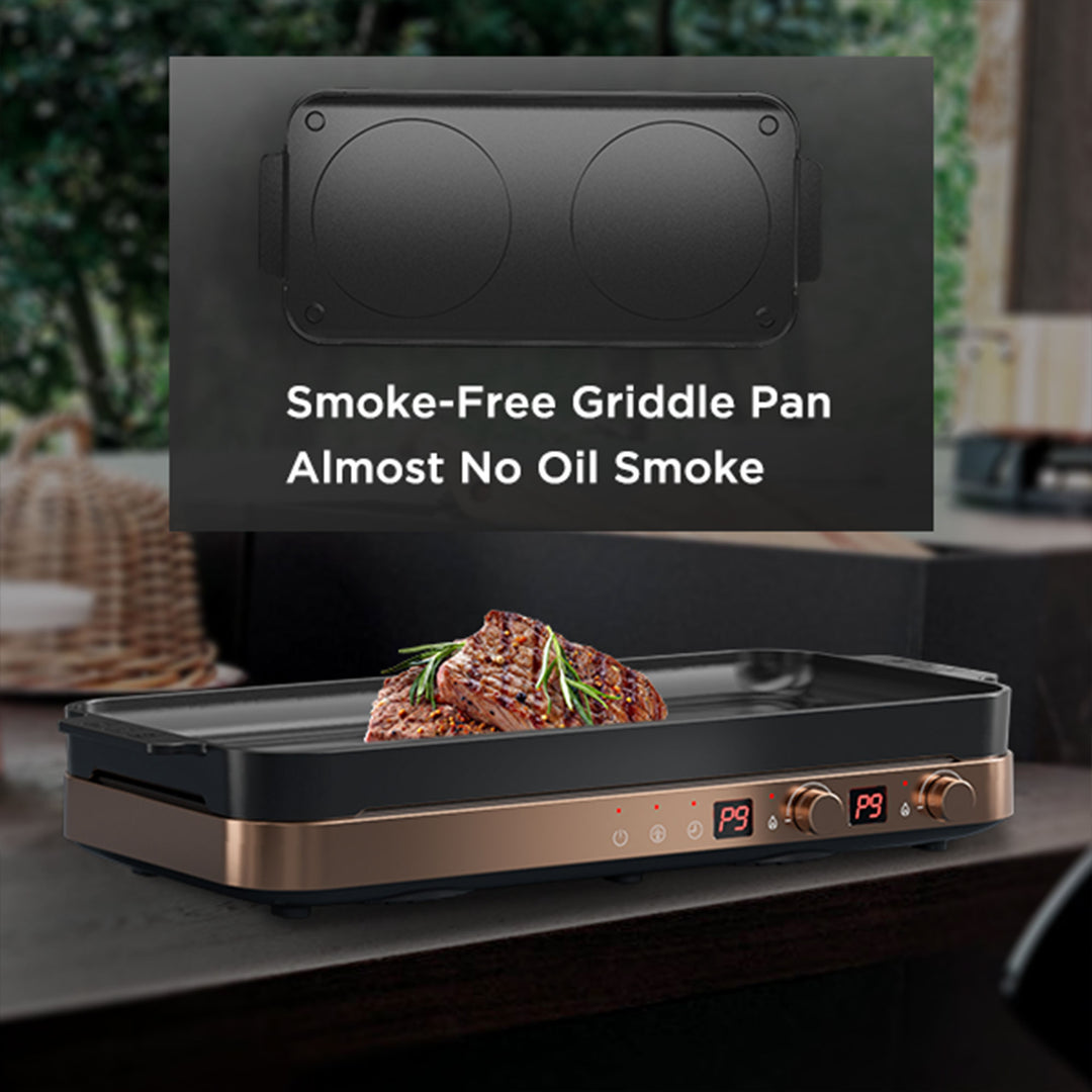 COOKTRON Portable Cooktop Electric Stove &Cast Iron Griddle,Rose Gold(For Parts) - VMInnovations
