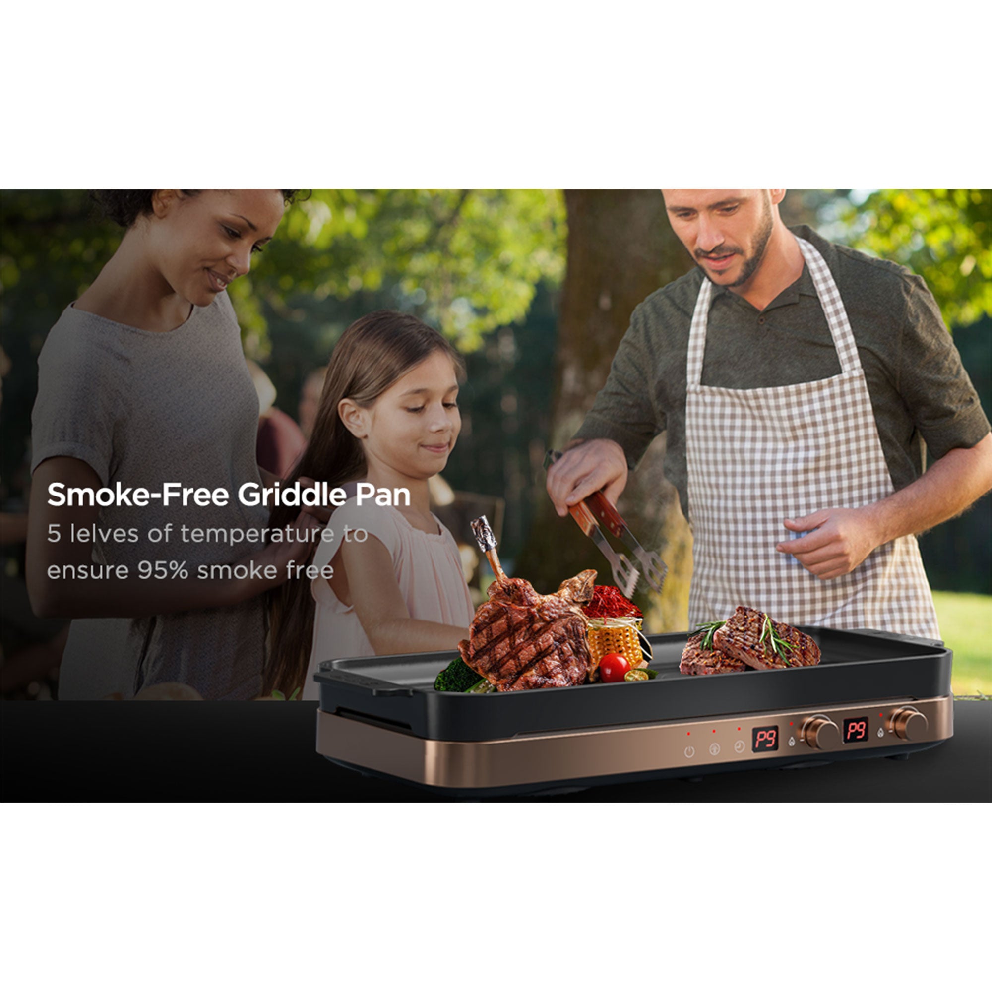 COOKTRON Portable Cooktop Electric Stove &Cast Iron Griddle,Rose Gold(For Parts) - VMInnovations