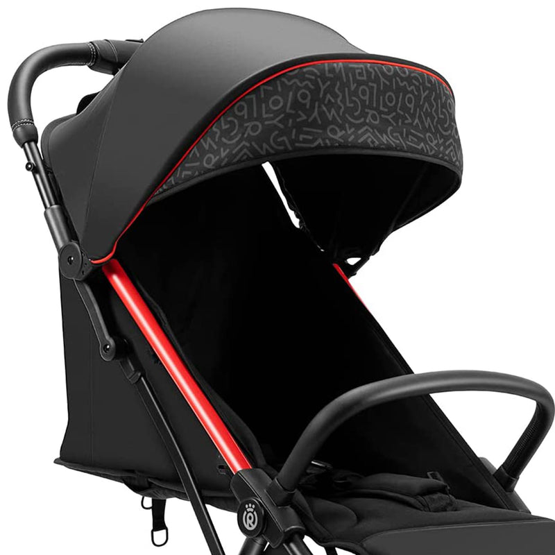 RoyalBaby 360 Classic Seat Compact Fold Portable Travel Stroller, Black/Red