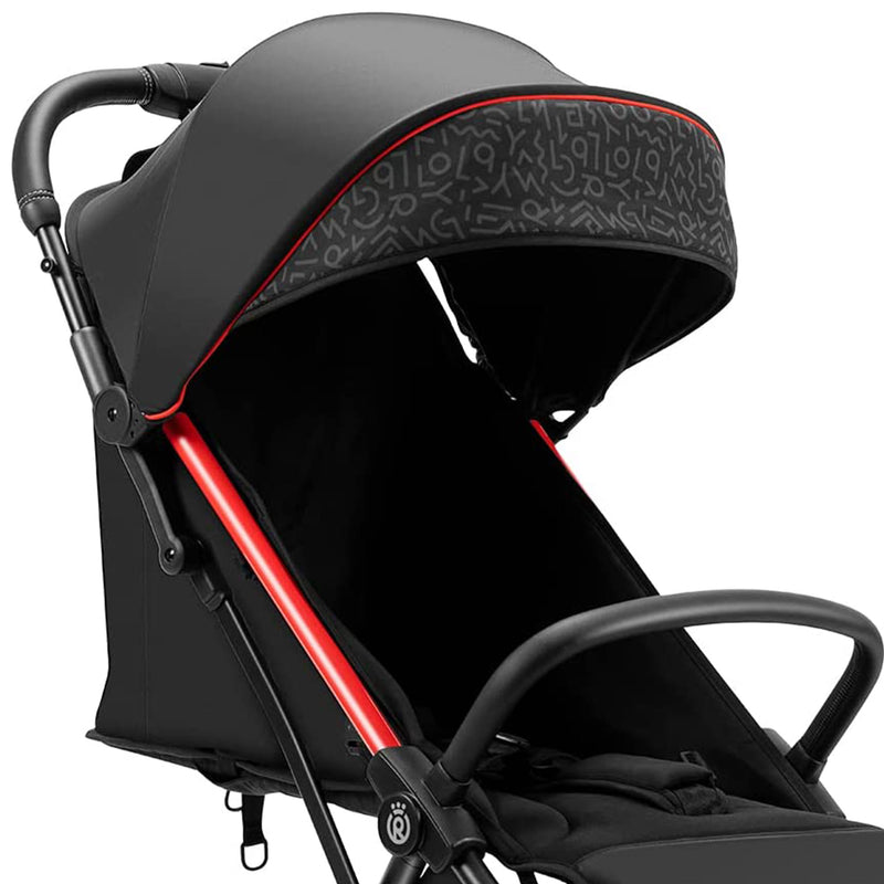 RoyalBaby 360 Seat Compact Fold Portable Travel Stroller, Black/Red (Open Box)