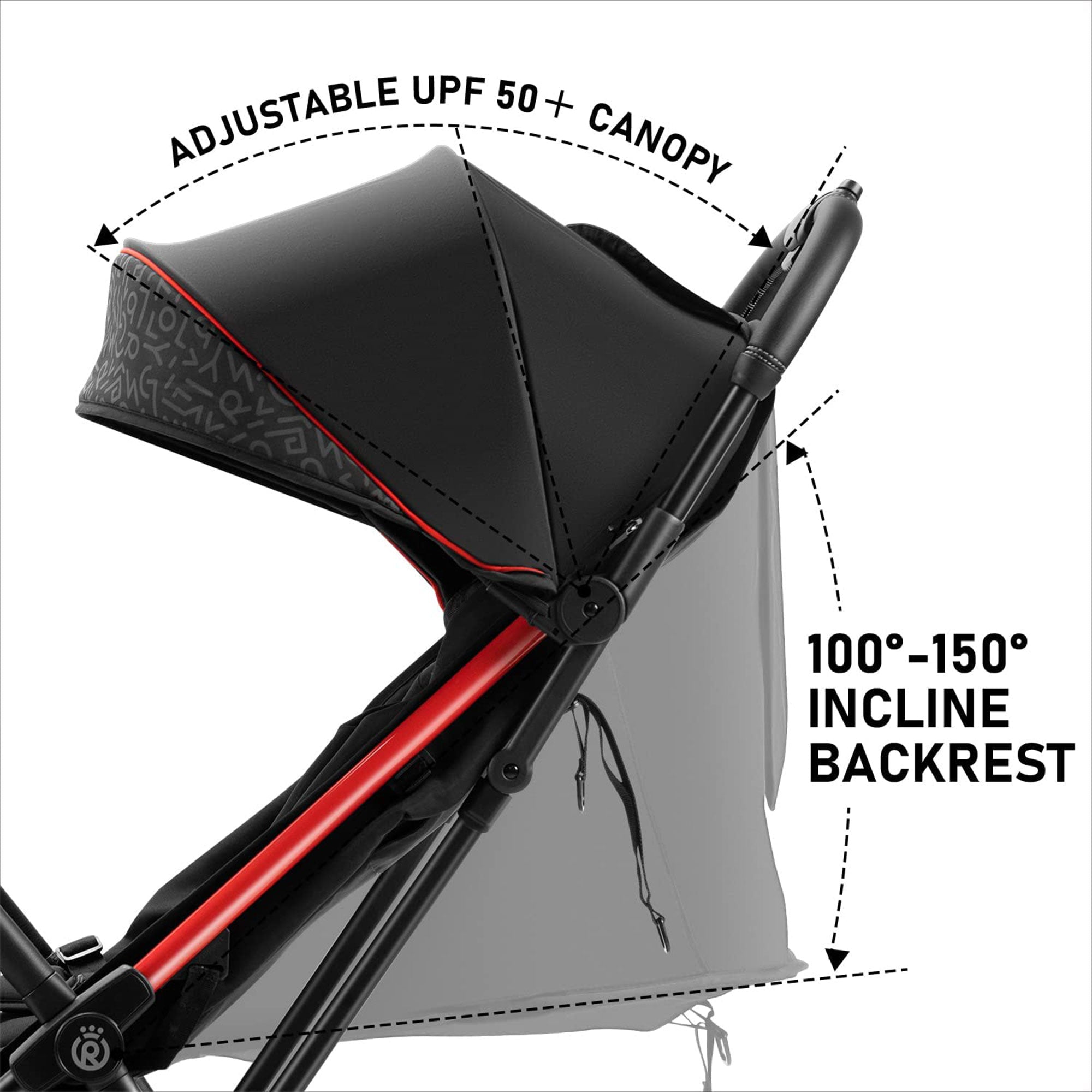 RoyalBaby 360 Classic Compact Fold Portable Travel Stroller, Black/Red(Used) - VMInnovations