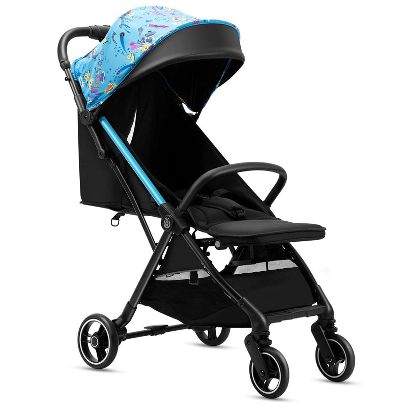 RoyalBaby 360 Classic Seat Compact Fold Portable Stroller, Black/Blue (Open Box)